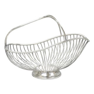 Vintage Mid Century Modern El De Uberti Italy Silver Plated Wire Wine Bottle Holder For Sale