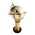 Illuminated World Globe on Brass and Marble Stand For Sale