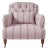 Tufted Club Chair Upholstered in Ferrick Mason Anne Rose Blue Woven For Sale