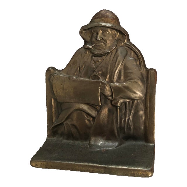 Pair of American “Cape Cod Fisherman” Nautical Bookends, Figural For Sale
