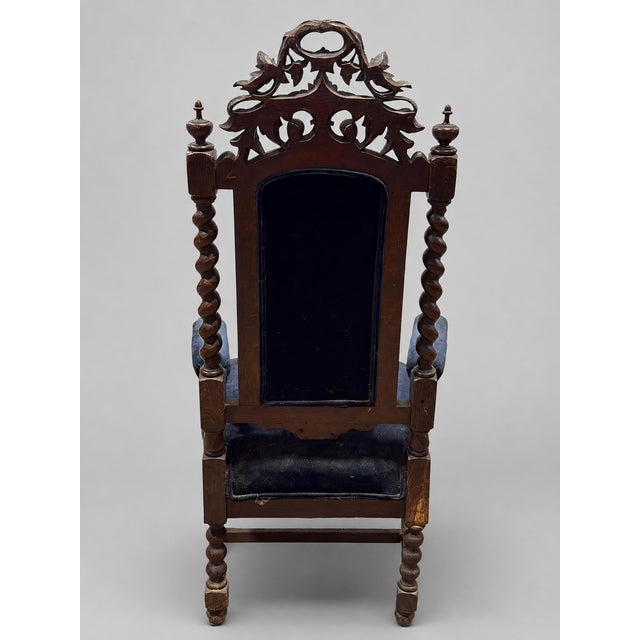 Brown 19th Century Renaissance Revival Carved Lion Oak Arm Chair For Sale - Image 8 of 8