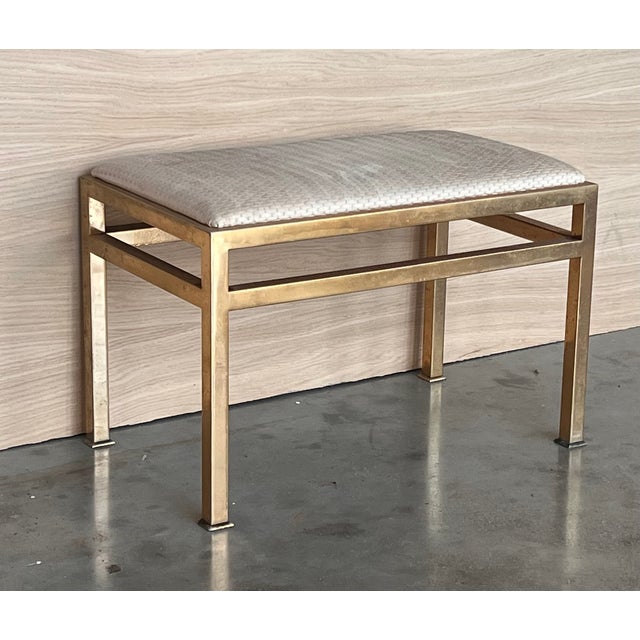 1970s Mid Century Brass Bench or Stool For Sale - Image 4 of 6