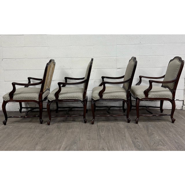 Vintage Drexel Heritage Louis XV Style Dining Arm Chairs - Set of 4 For Sale - Image 9 of 13
