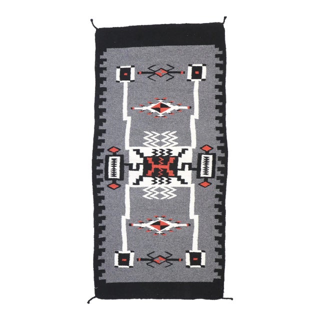 Vintage Storm Navajo-Style Kilim Rug - 02'05 X 04'11 For Sale