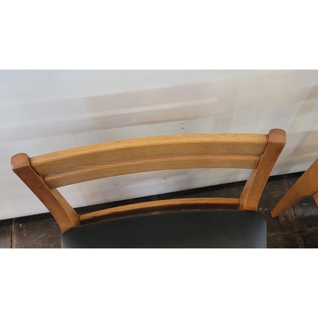 Mid-Century Danish Modern Set 4 Light Oak Chairs From Denmark For Sale In San Diego - Image 6 of 6