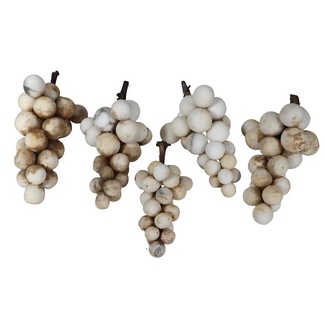 Lot of 5 Vintage Alabaster Grape Clusters Made in Italy C 1940/1960's For Sale - Image 4 of 12