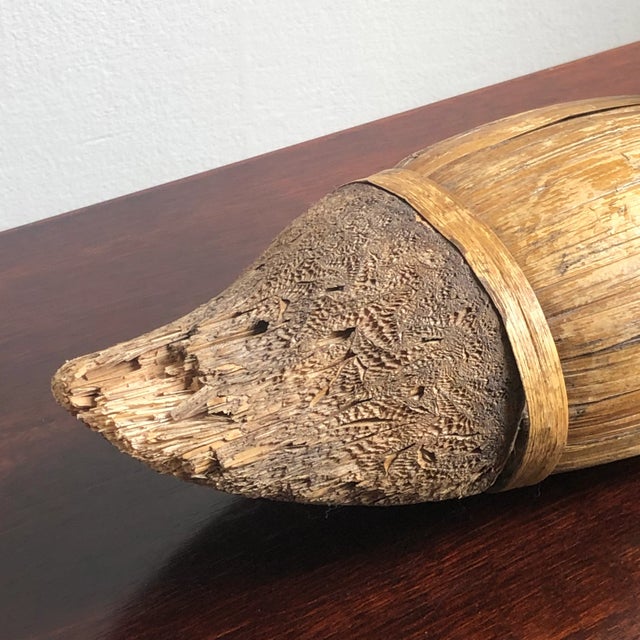 Primitive Corn Husk Duck Decoy For Sale - Image 11 of 13