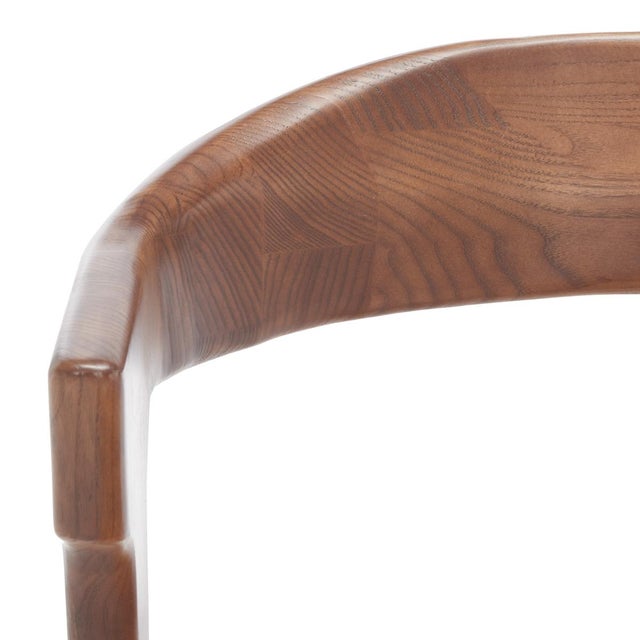 Brylie Wood & Leather Chair - Walnut / Brown For Sale - Image 4 of 8