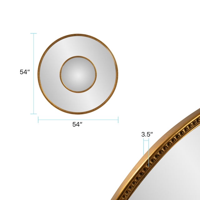 Gold Aspbury Double Framed Round Mirror For Sale - Image 8 of 8