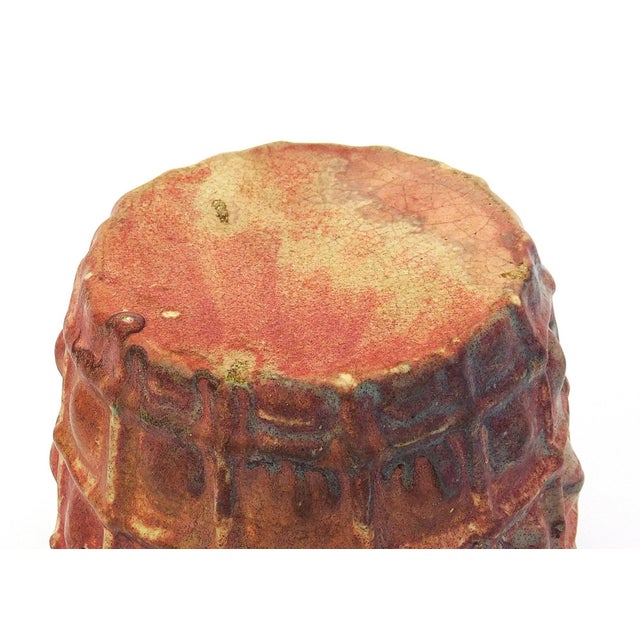20th C. Studio Pottery Basket Form Lidded Jar For Sale - Image 4 of 4