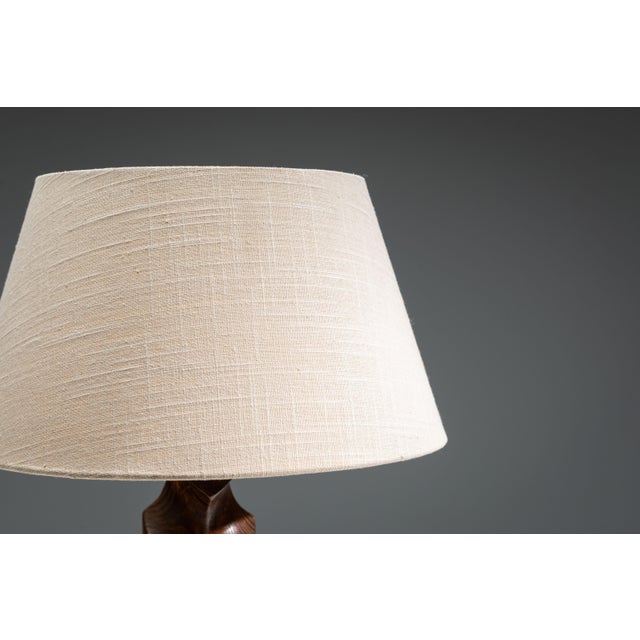 Wood Mid-Century Brutalist Wooden Table Lamp, 1960s For Sale - Image 7 of 10