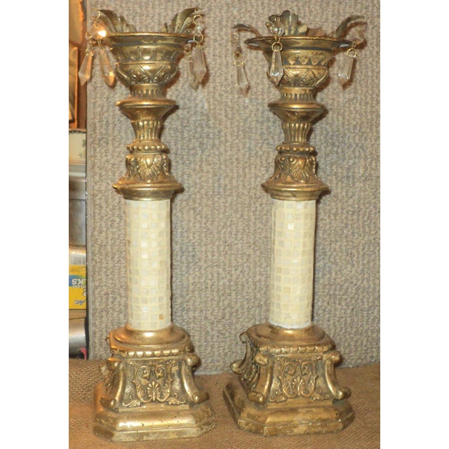 Mid 20th Century Pair of Vintage Mark Roberts Candle Holders "17.25 High. For Sale - Image 5 of 7