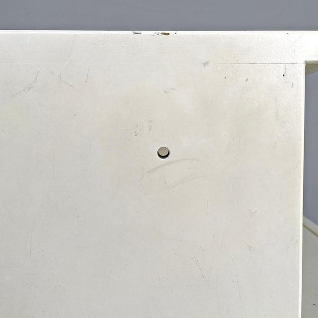 Modern Italian White Wooden Bedside Table with Shaped Top, 1980s For Sale - Image 16 of 18