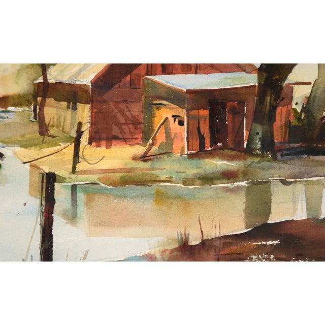 The Fishing Shack, Landscape Watercolor by Floyd Town For Sale In Monterey, CA - Image 6 of 9