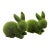Vintage Green Moss Decorative Bunnies, a Pair For Sale
