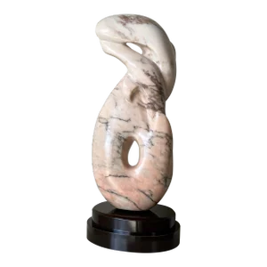 Sylvia Jaffe 1928-2011 Pink Abstract Marble Sculpture