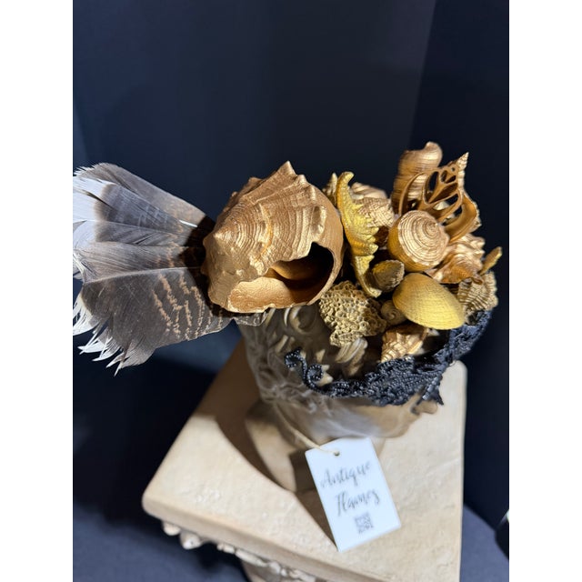 Celestial Meets the Sea-Shell Encrusted Bust-Coastal Art Sculpture For Sale - Image 11 of 15