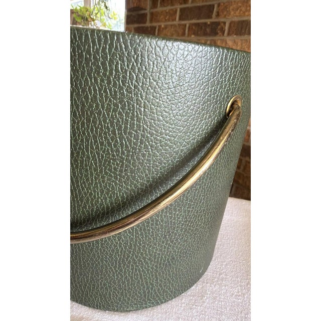 Vintage Mid-Century Modern Ice Bucket Man Cave Barware Retro Green For Sale - Image 4 of 9