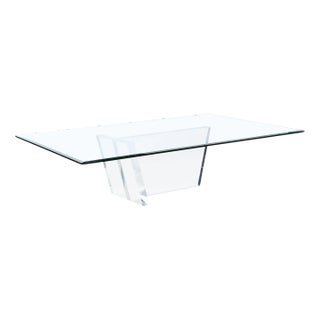 Sculptural Mid-Century Modernist Glass and Lucite Cocktail Table For Sale