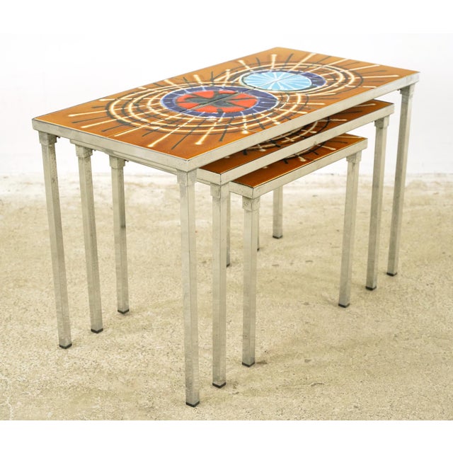 Mid-Century Modern Mid Century 1970s Nesting Tables Attributed to Juliette Belarti For Sale - Image 3 of 10