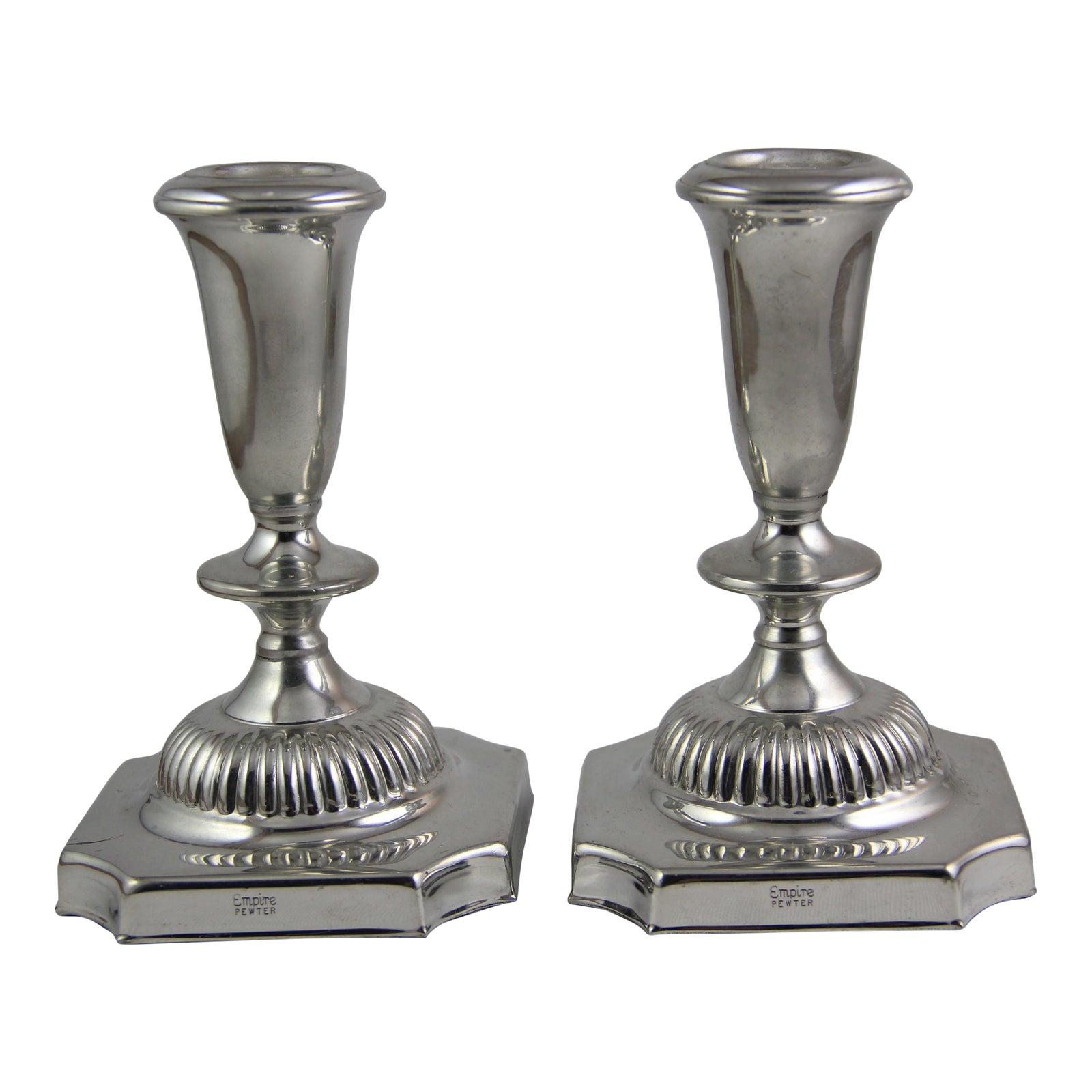 Vintage Empire Pewter Candlestick Holders A Pair Chairish