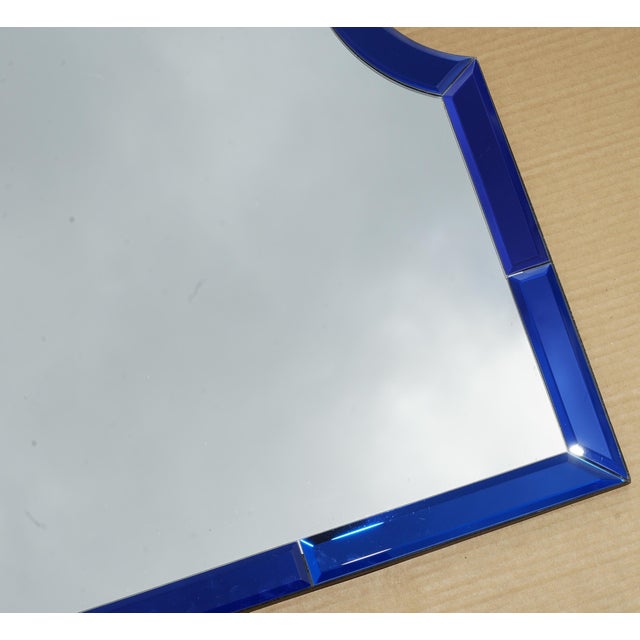 Mid-Century Modern Style Cobalt Blue Wall-Mounted Mirror, Italy For Sale - Image 3 of 11
