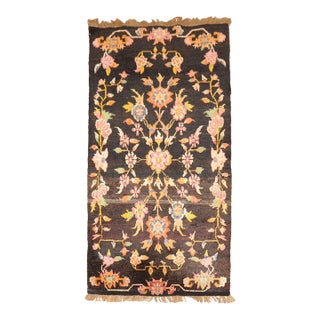 Vintage Floral Tibetan Rug - 2'9" x 4'10" For Sale