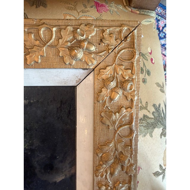 Traditional Antique 19th Century Landscape Oil Painting in Acorn & Oak Leaf Giltwood Frame For Sale - Image 3 of 8