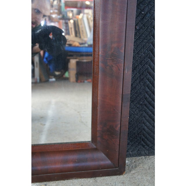 Antique American Empire Flame Mahogany Rectangular Wall Vanity Mirror 28" X 48" For Sale - Image 4 of 12