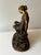 Bronze Antique Victorian Neoclassic Gilted Spelter Figure of Reading Woman For Sale - Image 8 of 11
