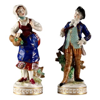 Antique Figurines from Ludwigsburg Porcelain, 1860 For Sale