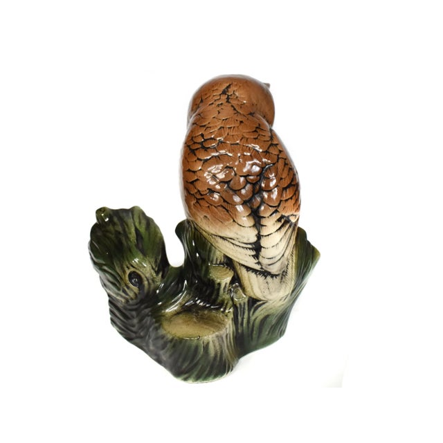 Late 20th Century Ceramic Sitting Owl Figurine Model For Sale - Image 6 of 8