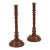 Antique Pair Mahogany Tall Turned Candlesticks For Sale