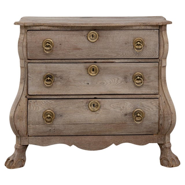 1820s Dutch Oak Bombe Chest Of Drawers For Sale - Image 15 of 18
