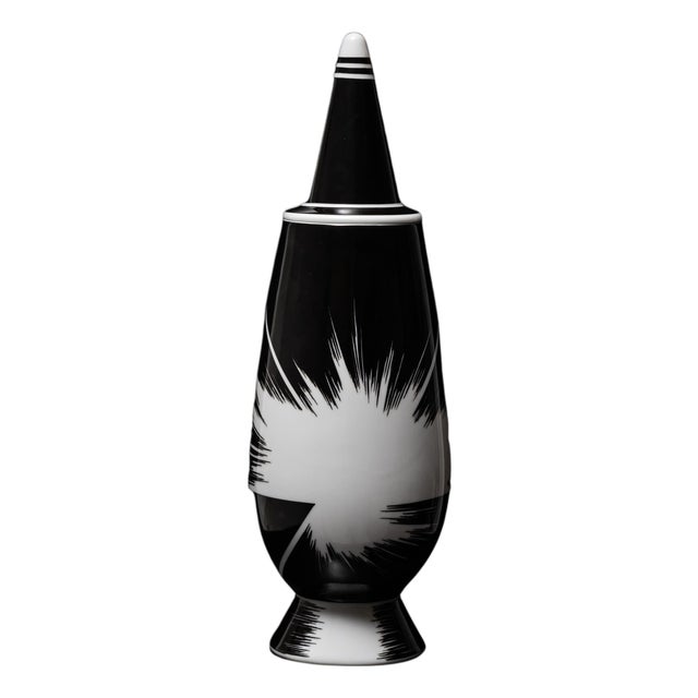 Black Lidded Vase No. 36 by Alessandro Mendini for Alessi, Germany For Sale