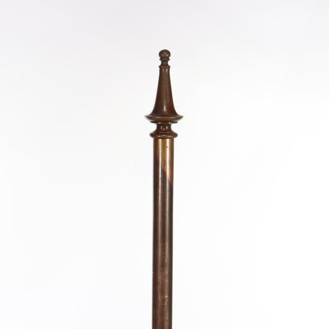 1920s Antique Handel School Arts & Crafts Bronze Gooseneck Floor Lamp & Steuben Shade For Sale - Image 5 of 8