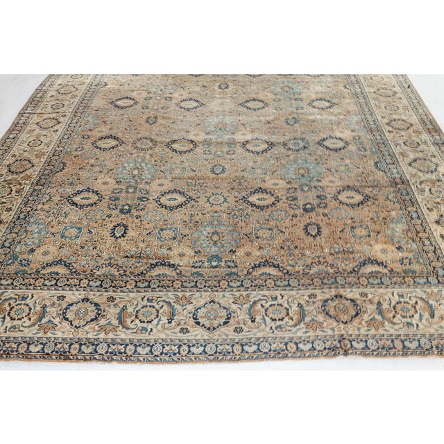 Antique Botanic Persian Kirman Handmade Wool Carpet For Sale - Image 9 of 9