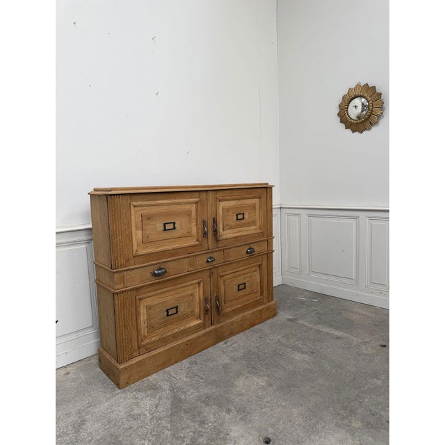 Tan Antique Oak Notarys Cabinet, 1900s For Sale - Image 8 of 8