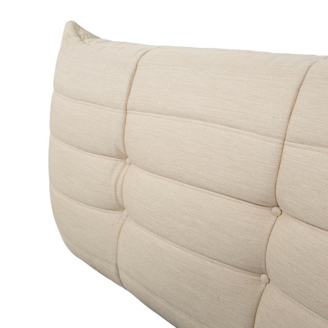 Cream Togo 3-Seater Sofa in Cream Fabric By Michel Ducaroy for Ligne Roset For Sale - Image 8 of 17