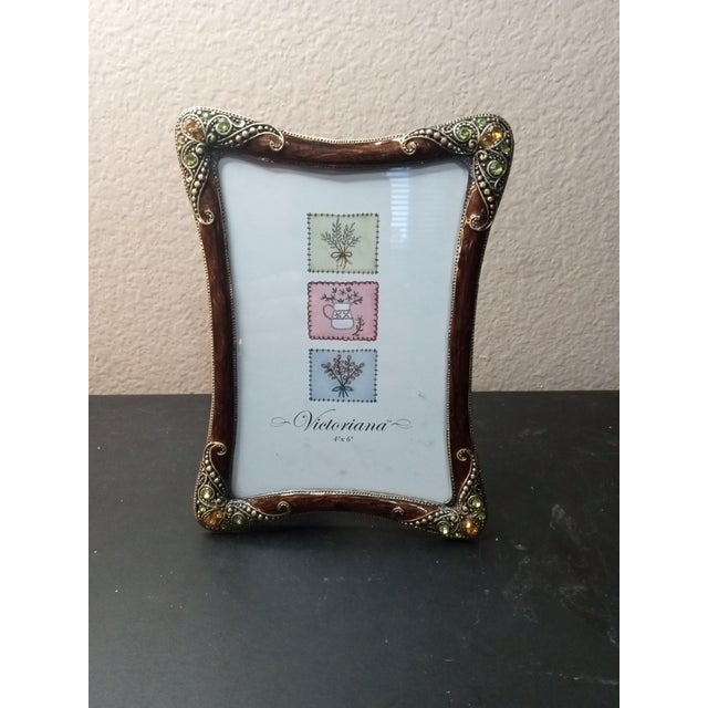 Glass Victoriana Genuine Austrian Crystal Photo Holder For Sale - Image 7 of 7