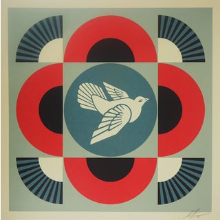 Shepard Fairey, Geometric Dove Red, Lithograph For Sale