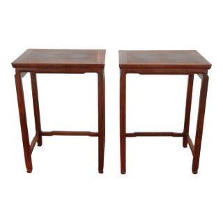 Pair of Ming Style Asian End Tables For Sale