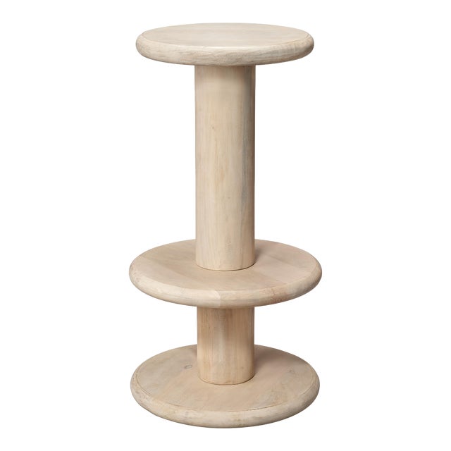 Jamie Young Rye Barstool in White Bleach For Sale