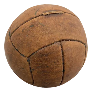 Vintage Brown Leather Medicine Ball, 1930s