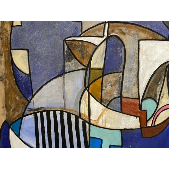 Gold Monili Federico Pinto Schmid , Italy , 2021 Acrylic, Oil Pastel on Canvas, 55x79in For Sale - Image 8 of 13