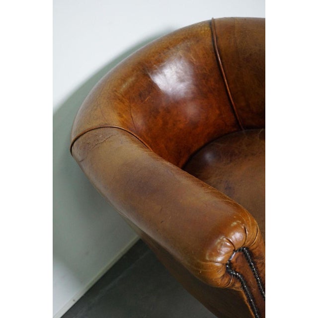 Vintage Dutch Cognac Leather Club Chair For Sale - Image 16 of 18
