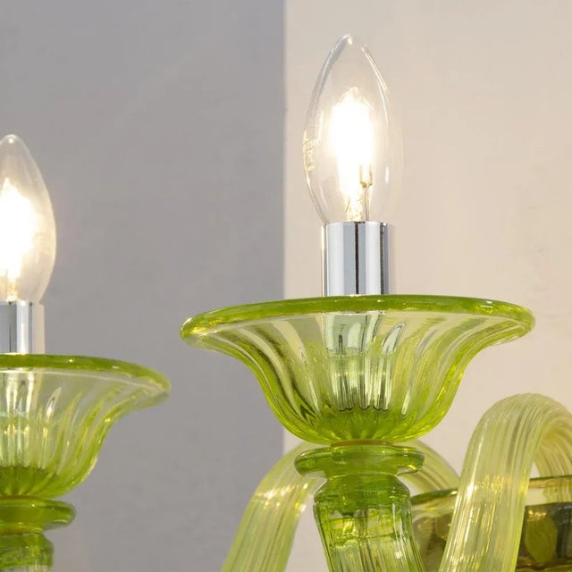 Metal Italian Hand-Blown Murano Glass Wall Light, 1990s For Sale - Image 7 of 11