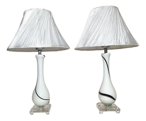 Vintage Art Deco Table Lamps, 1980s, Set of 2