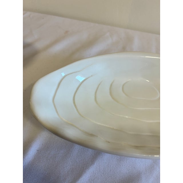 Ceramic Vintage Este Ceramiche Italy Sculptural White Oyster Dish For Sale - Image 7 of 11