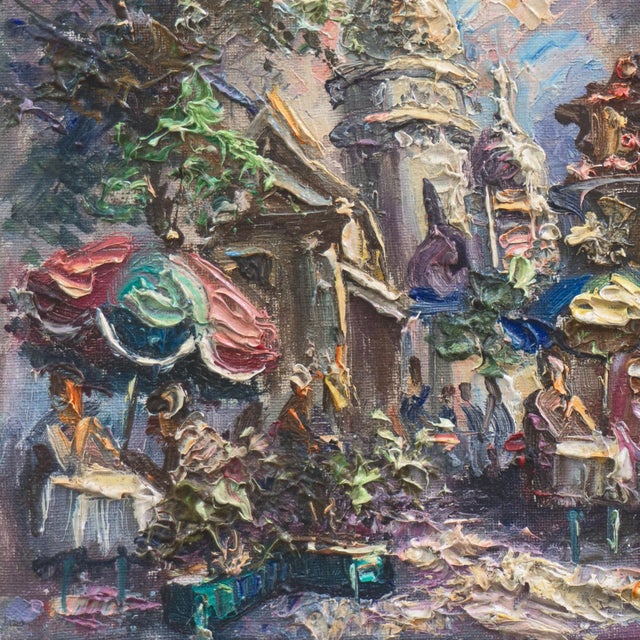 French 'Montmartre, La Place Du Tertre en Été' by Jean Marie Couillard, 1970, Paris in Summer, Nancy, Parisian Street Scene For Sale - Image 3 of 10